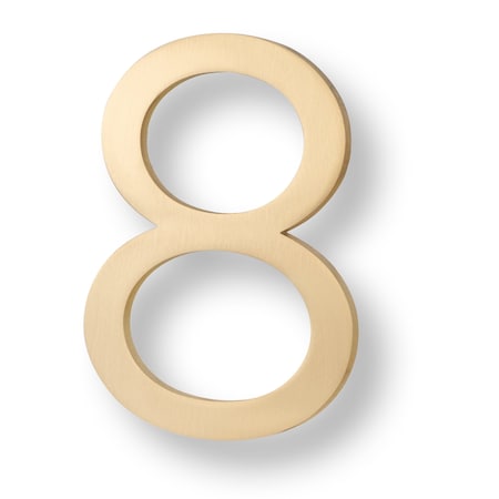 Sure-Loc Hardware Sure-Loc Hardware Floating House Number, 6, No. 8, Satin Brass HNF6-8 SB